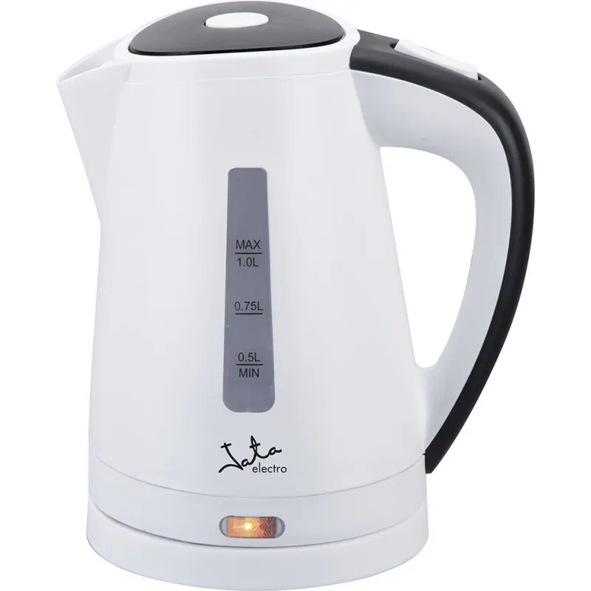 JATA Electric Kettle – White & Black, 1L, 2200W