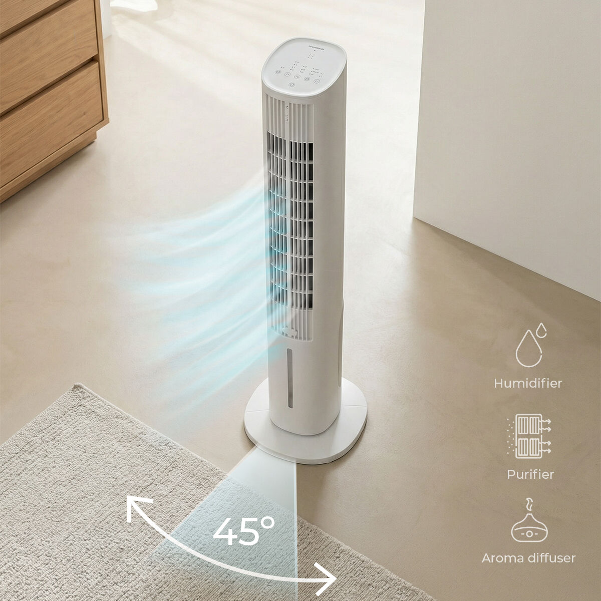 Portable Evaporative Tower Air Cooler with Remote Control – Hushly InnovaGoods - Image 4
