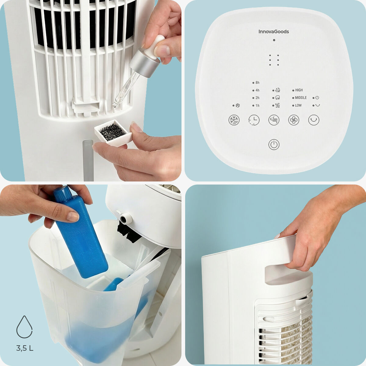 Portable Evaporative Tower Air Cooler with Remote Control – Hushly InnovaGoods - Image 2